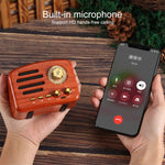 ลำโพงวิทยุ HiFi Bluetooth สไตล์เรโทร Angel MA-1500 พร้อมไฟ LED สี รองรับ USB & FM & AUX 3.5 มม.