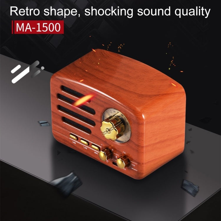 ลำโพงวิทยุ HiFi Bluetooth สไตล์เรโทร Angel MA-1500 พร้อมไฟ LED สี รองรับ USB & FM & AUX 3.5 มม.