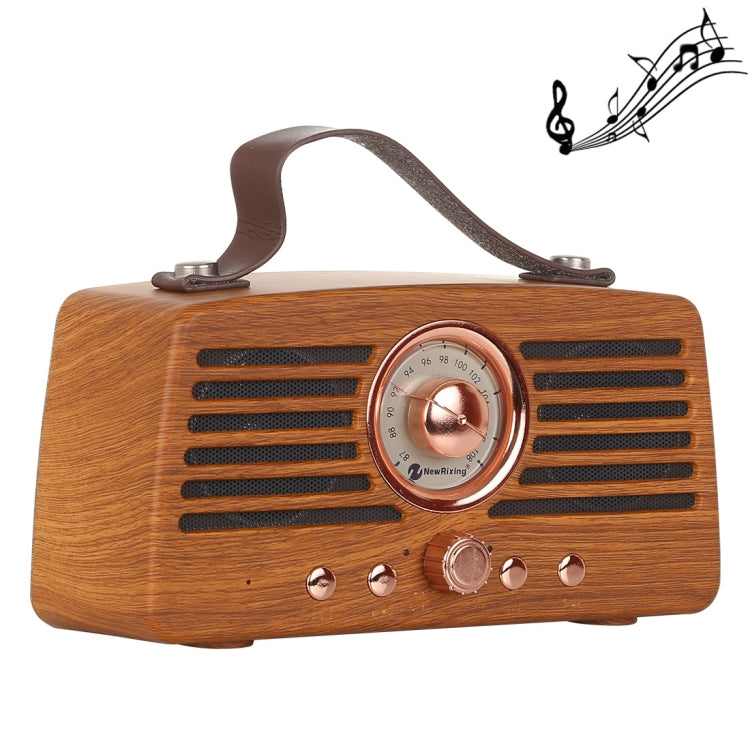 NewRixing NR-4013 ลำโพง FM แบบไร้สายลายไม้แมนจูเรียย้อนยุค พร้อมฟังก์ชันโทร รองรับการ์ด TF และ U Disk