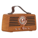 NewRixing NR-4013 ลำโพง FM แบบไร้สายลายไม้แมนจูเรียย้อนยุค พร้อมฟังก์ชันโทร รองรับการ์ด TF และ U Disk