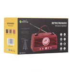 NewRixing NR-4013 ลำโพง FM แบบไร้สายลายไม้แมนจูเรียย้อนยุค พร้อมฟังก์ชันโทร รองรับการ์ด TF และ U Disk