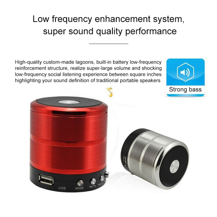 ลำโพงบลูทูธ WS-887 พร้อมสายคล้องคอ รองรับการโทรแบบแฮนด์ฟรี & FM & ยูดิสก์ & การ์ด TF & AUX