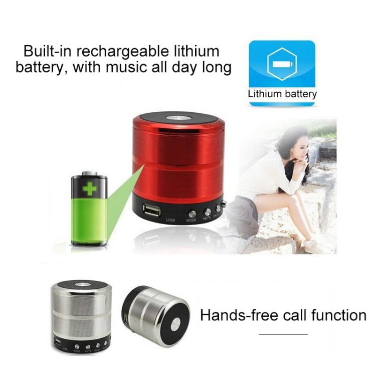 ลำโพงบลูทูธ WS-887 พร้อมสายคล้องคอ รองรับการโทรแบบแฮนด์ฟรี & FM & ยูดิสก์ & การ์ด TF & AUX