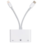 NK-107 Pro อะแดปเตอร์ 3 in 1 USB-C / Type-C + 8 Pin ตัวผู้ เป็น USB + RJ45 + 8 Pin ชาร์จตัวเมีย, NK-107 Pro