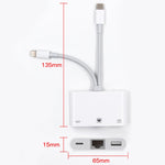 NK-107 Pro อะแดปเตอร์ 3 in 1 USB-C / Type-C + 8 Pin ตัวผู้ เป็น USB + RJ45 + 8 Pin ชาร์จตัวเมีย, NK-107 Pro