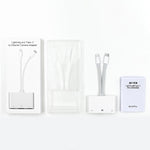 NK-107 Pro อะแดปเตอร์ 3 in 1 USB-C / Type-C + 8 Pin ตัวผู้ เป็น USB + RJ45 + 8 Pin ชาร์จตัวเมีย, NK-107 Pro