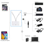 NK-107 Pro อะแดปเตอร์ 3 in 1 USB-C / Type-C + 8 Pin ตัวผู้ เป็น USB + RJ45 + 8 Pin ชาร์จตัวเมีย, NK-107 Pro