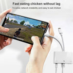 NK-107 Pro อะแดปเตอร์ 3 in 1 USB-C / Type-C + 8 Pin ตัวผู้ เป็น USB + RJ45 + 8 Pin ชาร์จตัวเมีย, NK-107 Pro