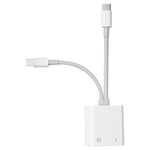 NK-1035 Pro อะแดปเตอร์ 2 in 1 USB-C / Type-C + 8 Pin ตัวผู้ เป็น RJ45 + 8 Pin ชาร์จตัวเมีย, NK-1035 Pro