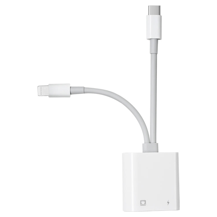 NK-1035 Pro อะแดปเตอร์ 2 in 1 USB-C / Type-C + 8 Pin ตัวผู้ เป็น RJ45 + 8 Pin ชาร์จตัวเมีย, NK-1035 Pro
