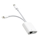 NK-1035 Pro อะแดปเตอร์ 2 in 1 USB-C / Type-C + 8 Pin ตัวผู้ เป็น RJ45 + 8 Pin ชาร์จตัวเมีย, NK-1035 Pro