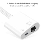 NK-1035 Pro อะแดปเตอร์ 2 in 1 USB-C / Type-C + 8 Pin ตัวผู้ เป็น RJ45 + 8 Pin ชาร์จตัวเมีย, NK-1035 Pro