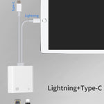 NK-1035 Pro อะแดปเตอร์ 2 in 1 USB-C / Type-C + 8 Pin ตัวผู้ เป็น RJ45 + 8 Pin ชาร์จตัวเมีย, NK-1035 Pro