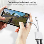 NK-1035 Pro อะแดปเตอร์ 2 in 1 USB-C / Type-C + 8 Pin ตัวผู้ เป็น RJ45 + 8 Pin ชาร์จตัวเมีย, NK-1035 Pro