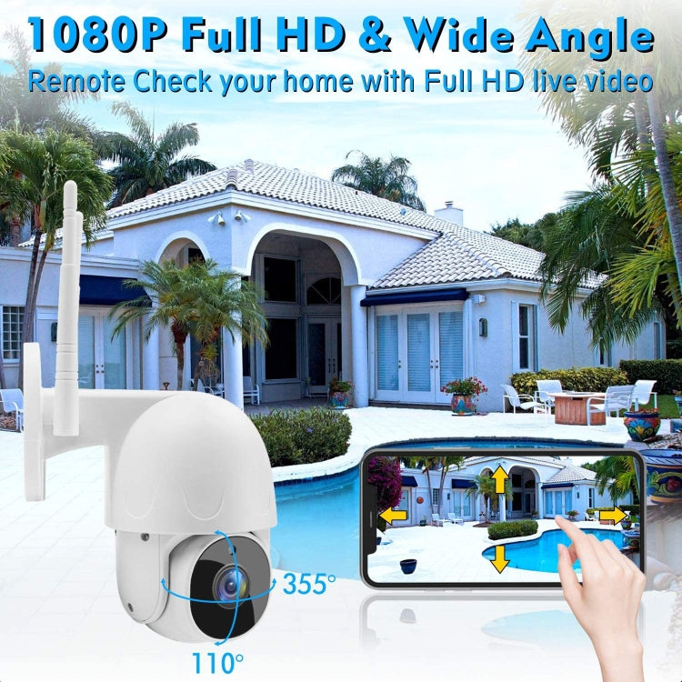 Tuya QX45 กล้อง IP ไร้สาย 2.4G กันน้ำ IP65 Full HD 1080P รองรับการตรวจจับการเคลื่อนไหว & เสียงสองทาง & การมองเห็นกลางคืน & การ์ด TF, ปลั๊ก AU, รองรับการตรวจจับการเคลื่อนไหว