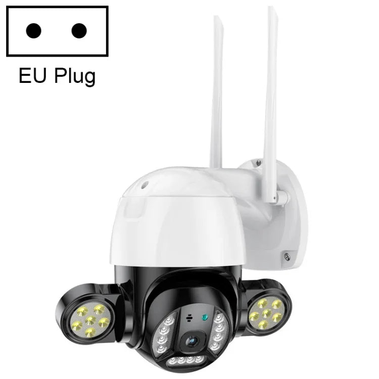 QX55 กล้อง IP ไร้สาย 2.4G กันน้ำ IP65 ความละเอียด 3 ล้านพิกเซล รองรับการตรวจจับการเคลื่อนไหว & เสียงสองทาง & การมองเห็นกลางคืน & การ์ด TF, ปลั๊ก EU, QX55