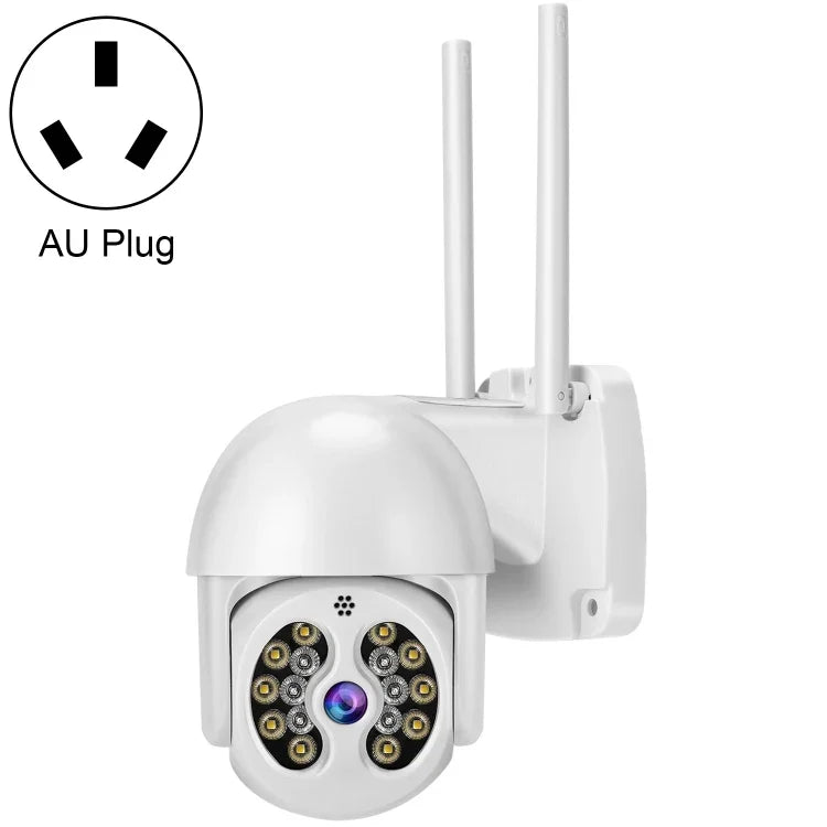 Tuya QX56 กล้อง IP ไร้สาย 2.4G กันน้ำ IP66 ความละเอียด 3 ล้านพิกเซล รองรับ Amazon Alexa & Google Home & การตรวจจับการเคลื่อนไหว & เสียงสองทาง & การมองเห็นกลางคืนสีเต็มรูปแบบ & การ์ด TF, ปลั๊ก EU, รองรับ Amazon Alexa & Google Home
