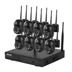 กล้องโดมไร้สาย 8 ช่อง ความละเอียด 3 ล้านพิกเซล ESCAM WNK618 ระบบรักษาความปลอดภัย NVR HD รองรับการตรวจจับการเคลื่อนไหว เสียงสองทาง อินฟราเรดกลางคืนสีเต็ม และการ์ด TF ปลั๊กยุโรป, WNK618