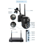 กล้องโดมไร้สาย 8 ช่อง ความละเอียด 3 ล้านพิกเซล ESCAM WNK618 ระบบรักษาความปลอดภัย NVR HD รองรับการตรวจจับการเคลื่อนไหว เสียงสองทาง อินฟราเรดกลางคืนสีเต็ม และการ์ด TF ปลั๊กยุโรป, WNK618
