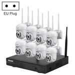 ระบบรักษาความปลอดภัย NVR ไร้สาย 8 ช่อง พร้อมกล้อง IP ไร้สาย 8 ตัว ความละเอียด 3 ล้านพิกเซล ESCAM WNK718 ปลั๊กแบบสหราชอาณาจักร