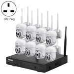 ระบบรักษาความปลอดภัย NVR ไร้สาย 8 ช่อง พร้อมกล้อง IP ไร้สาย 8 ตัว ความละเอียด 3 ล้านพิกเซล ESCAM WNK718 ปลั๊กแบบสหราชอาณาจักร