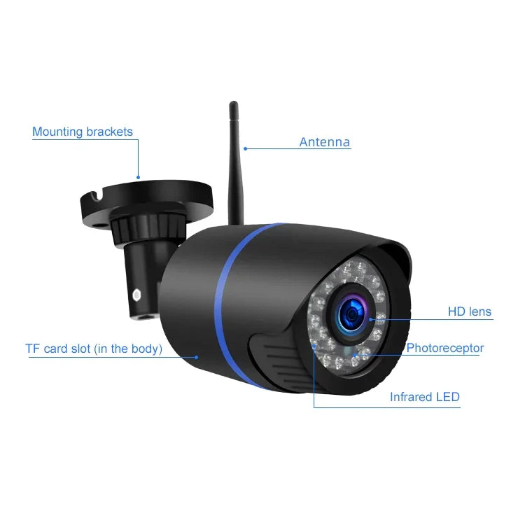 Q4 กล้อง IP ไร้สาย 2.0 ล้านพิกเซล 1080P HD รองรับการตรวจจับการเคลื่อนไหว & เสียงสองทาง & กล้องกลางคืนอินฟราเรด & การ์ด TF, ปลั๊ก US, Q4