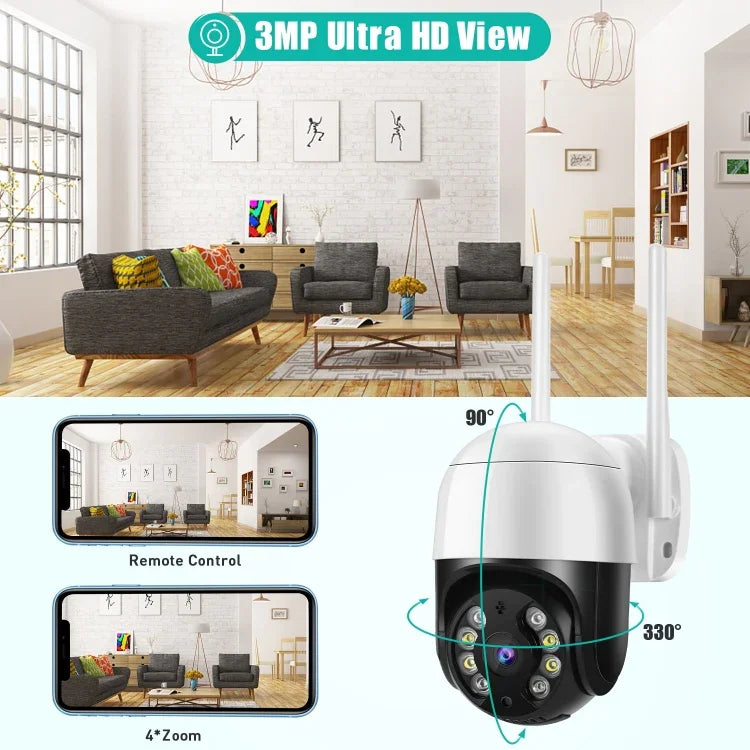 กล้อง IP WiFi QX29 3.0MP HD, รองรับการมองเห็นในที่มืด & ตรวจจับการเคลื่อนไหว & สองทางเสียง & การ์ด TF, ปลั๊ก AU, QX29