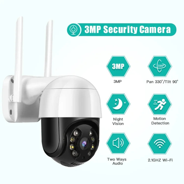 กล้อง IP WiFi QX29 3.0MP HD, รองรับการมองเห็นในที่มืด & ตรวจจับการเคลื่อนไหว & สองทางเสียง & การ์ด TF, ปลั๊ก AU, QX29