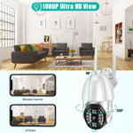QX33 กล้องพาโนรามา PTZ 360 องศา ความละเอียด 1080P WIFI, รองรับภาพสีเต็มรูปแบบกลางวันและกลางคืน & สื่อสารสองทาง & แจ้งเตือนตรวจจับการเคลื่อนไหว & เล่นวิดีโอ & การ์ด TF 64GB, ปลั๊กออสเตรเลีย, QX33