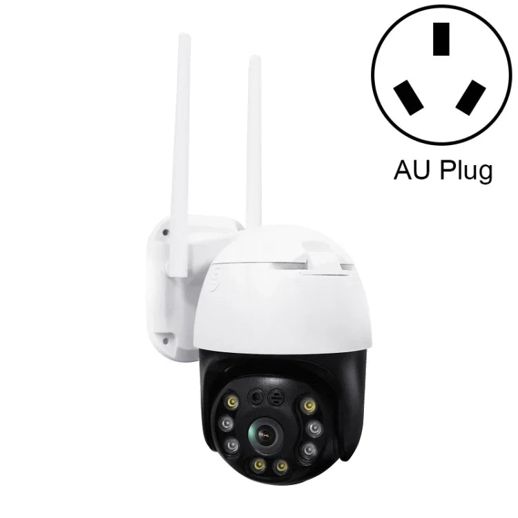 กล้อง PTZ WIFI QX36 1080P 3.0MP เลนส์ 3.6 มม. กันน้ำ IP65 หมุน 360 องศา รองรับภาพสีเต็มรูปแบบกลางวันและกลางคืน, สื่อสารสองทาง, ตรวจจับมนุษย์, เล่นวิดีโอซ้ำ, การ์ด TF 128GB, ปลั๊กออสเตรเลีย, QX36