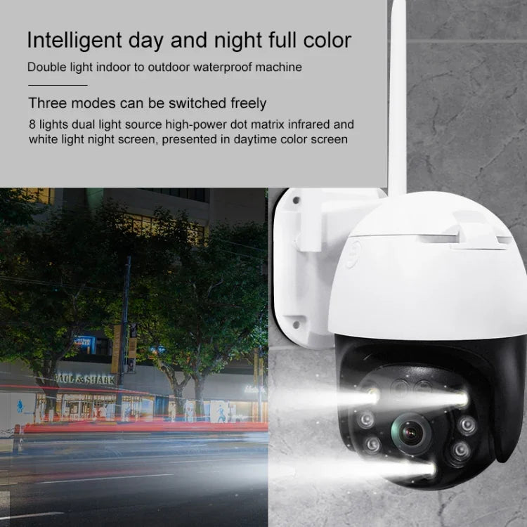 กล้อง PTZ WIFI QX36 1080P 3.0MP เลนส์ 3.6 มม. กันน้ำ IP65 หมุน 360 องศา รองรับภาพสีเต็มรูปแบบกลางวันและกลางคืน, สื่อสารสองทาง, ตรวจจับมนุษย์, เล่นวิดีโอซ้ำ, การ์ด TF 128GB, ปลั๊กออสเตรเลีย, QX36