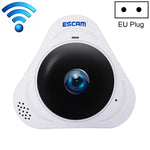 กล้อง IP WiFi ESCAM Q8 960P เลนส์ฟิชอาย 360 องศา 1.3MP รองรับการตรวจจับการเคลื่อนไหว / มองเห็นในที่มืด, ระยะอินฟราเรด 5-10 เมตร, ปลั๊ก AU, ปลั๊ก US, ปลั๊ก EU, ปลั๊ก UK