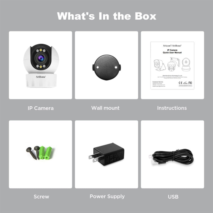 ระบบกล้องรักษาความปลอดภัยบ้านไร้สาย SriHome SH046 ความละเอียด 4.0 ล้านพิกเซล FHD ประหยัดพลังงาน, SH046