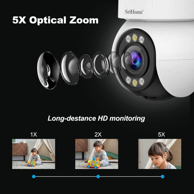 ระบบกล้องรักษาความปลอดภัยบ้านไร้สาย SriHome SH046 ความละเอียด 4.0 ล้านพิกเซล FHD ประหยัดพลังงาน, SH046
