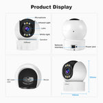 ระบบกล้องรักษาความปลอดภัยบ้านไร้สาย SriHome SH046 ความละเอียด 4.0 ล้านพิกเซล FHD ประหยัดพลังงาน, SH046