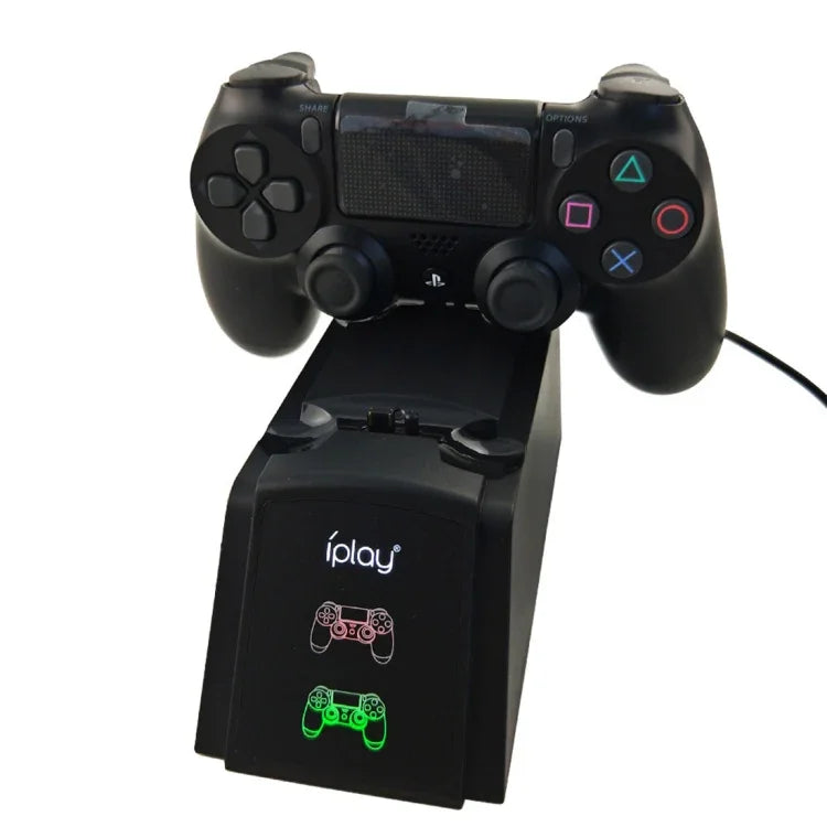 แท่นชาร์จคู่ iplay / แท่นชาร์จจอยคอนสำหรับ Sony Playstation 4 PS4 & Slim PS4 Pro พร้อมจอแสดงผล LED, HBP-119