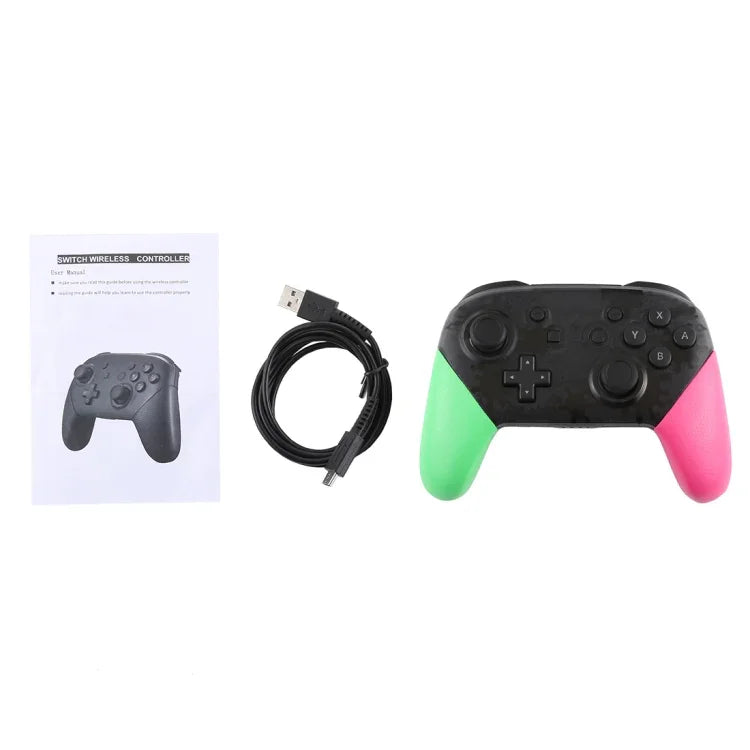 จอยคอนเกมโปรไร้สายพร้อมฟังก์ชันสั่นและจับภาพหน้าจอสำหรับ Nintendo Switch (สีเขียวชมพู), สำหรับ Nintendo-Switch (สีเขียวชมพู)