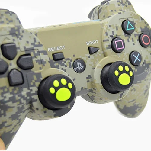 ซิลิโคนปกป้องจอยสติ๊กลายตีนแมวน่ารัก 4 ชิ้น สำหรับจอยเกม PS4 / PS3 / PS2 / XBOX360 / XBOXONE / WIIU