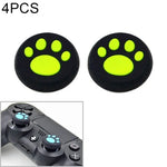 ซิลิโคนปกป้องจอยสติ๊กลายตีนแมวน่ารัก 4 ชิ้น สำหรับจอยเกม PS4 / PS3 / PS2 / XBOX360 / XBOXONE / WIIU