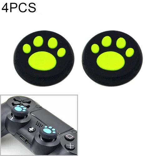 ซิลิโคนปกป้องจอยสติ๊กลายตีนแมวน่ารัก 4 ชิ้น สำหรับจอยเกม PS4 / PS3 / PS2 / XBOX360 / XBOXONE / WIIU