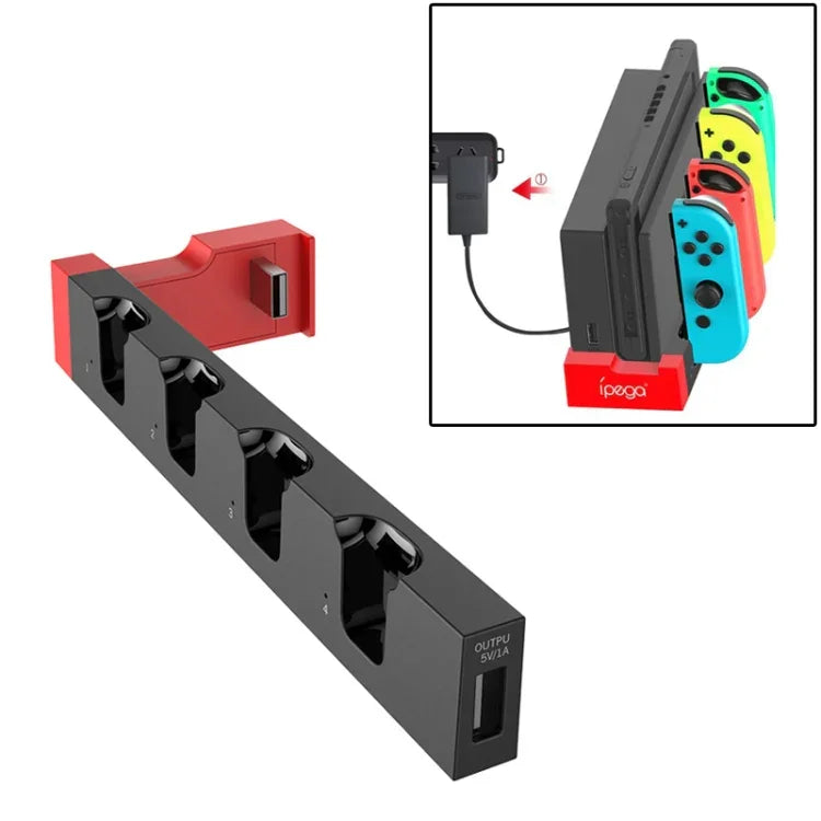 แท่นชาร์จจอยเกม iPega PG-9186 พร้อมที่วางและไฟแสดงสถานะ สำหรับ Nintendo Switch Joy-Con, PG-9186