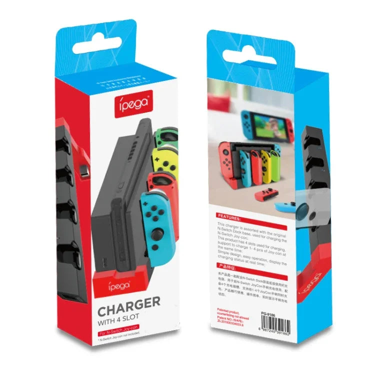 แท่นชาร์จจอยเกม iPega PG-9186 พร้อมที่วางและไฟแสดงสถานะ สำหรับ Nintendo Switch Joy-Con, PG-9186