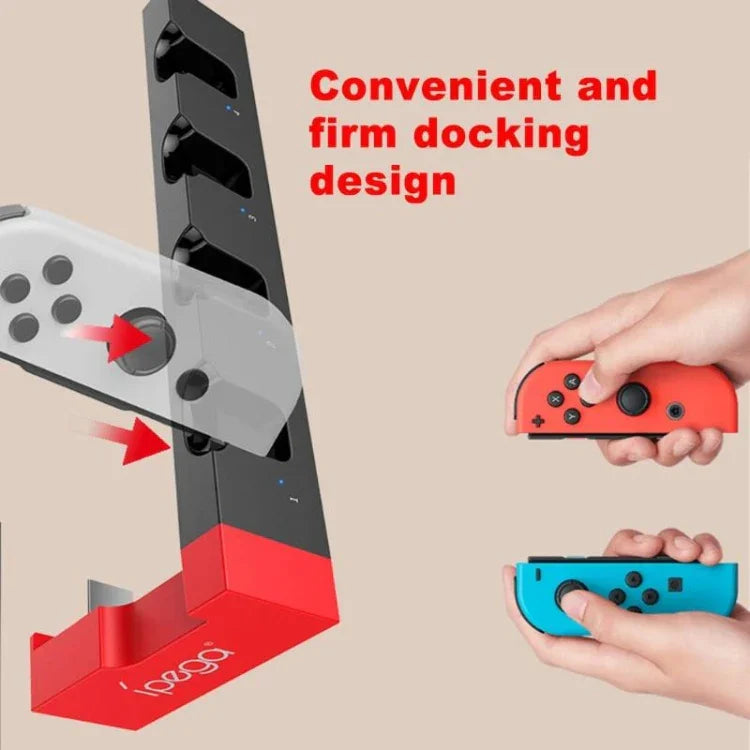 แท่นชาร์จจอยเกม iPega PG-9186 พร้อมที่วางและไฟแสดงสถานะ สำหรับ Nintendo Switch Joy-Con, PG-9186