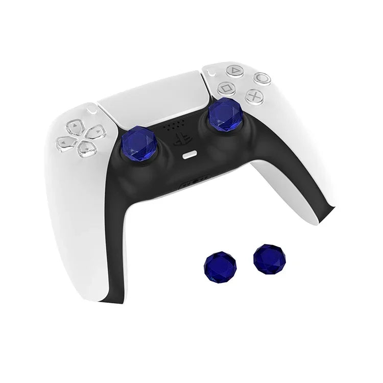 ฝาครอบด้ามจับเกมลายเพชร 2 ชิ้น สำหรับ PS5, สีน้ำเงิน, สีแดง, สีขาวใส, สีเขียว