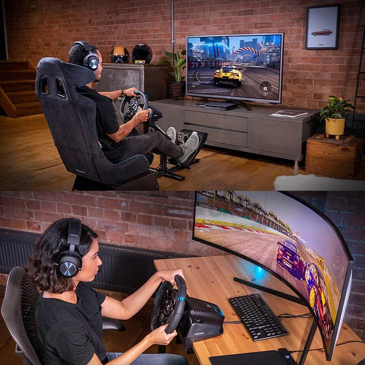 พวงมาลัยเกม Logitech G923 พร้อมแป้นเหยียบและคันเกียร์สำหรับ PS5 / PS4 / PC, G923