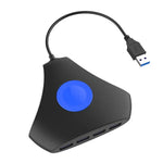 ตัวแปลงฮับ 4 in 1 KJH P5-015 USB 3.0 พร้อมไฟสีน้ำเงิน ตัวขยาย ตัวแยก ตัวชาร์จ สำหรับ PS5 / Xbox Series X, KJH P5-015