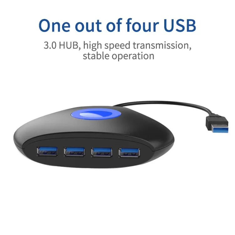 ตัวแปลงฮับ 4 in 1 KJH P5-015 USB 3.0 พร้อมไฟสีน้ำเงิน ตัวขยาย ตัวแยก ตัวชาร์จ สำหรับ PS5 / Xbox Series X, KJH P5-015