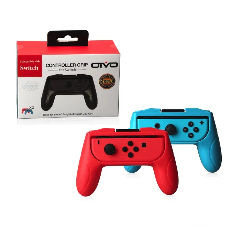 OIVO จอยจับเกมซ้ายและขวา 2 ชิ้น สำหรับ Nintendo Switch Joy-con Grip, สีแดงและสีน้ำเงิน