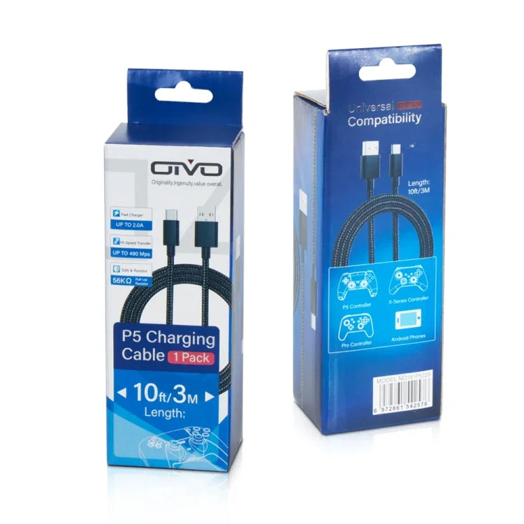 สายชาร์จและถ่ายโอนข้อมูล USB Type-C 3 เมตร 1A OIVO IV-P5229 สำหรับ PS5 / Switch Pro / Xbox Series, IV-P5229