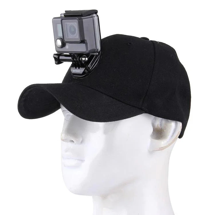 หมวกกันแดดกลางแจ้งทรงเบสบอลพร้อมขาตั้งกล้องสำหรับ GoPro & SJCAM & Xiaomi Xiaoyi กล้องกีฬา